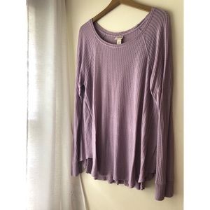 Purple Knit Sweater Shirt